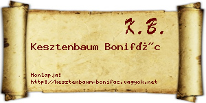 Kesztenbaum Bonifác névjegykártya